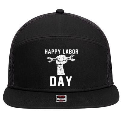 HAPPY LABOR DAY 7 Panel Mesh Trucker Snapback Hat