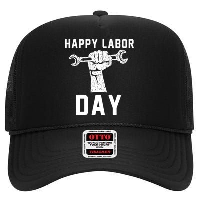 HAPPY LABOR DAY High Crown Mesh Back Trucker Hat