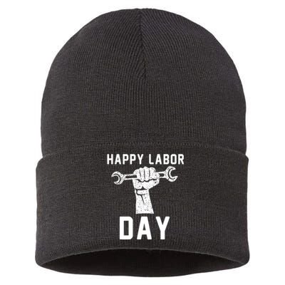 HAPPY LABOR DAY Sustainable Knit Beanie