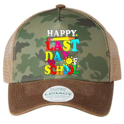 Happy Last Day Of School Students Teachers End Of The Year Legacy Tie Dye Trucker Hat