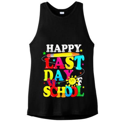 Happy Last Day Of School Students Teachers End Of The Year Ladies PosiCharge Tri-Blend Wicking Tank