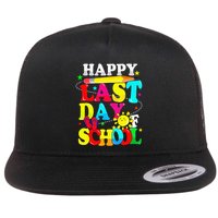 Happy Last Day Of School Students Teachers End Of The Year Flat Bill Trucker Hat