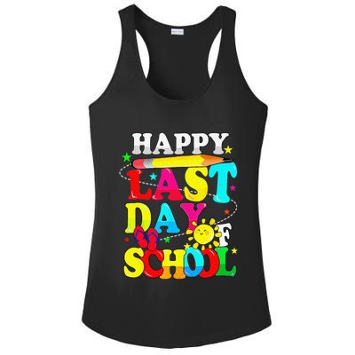 Happy Last Day Of School Students Teachers End Of The Year Ladies PosiCharge Competitor Racerback Tank