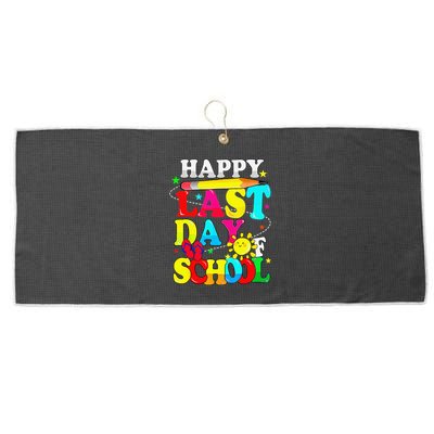 Happy Last Day Of School Students Teachers End Of The Year Large Microfiber Waffle Golf Towel