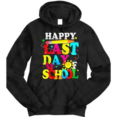 Happy Last Day Of School Students Teachers End Of The Year Tie Dye Hoodie