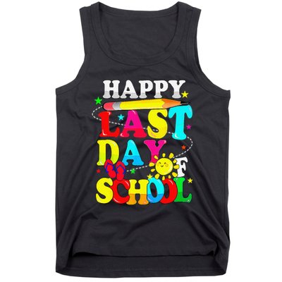 Happy Last Day Of School Students Teachers End Of The Year Tank Top