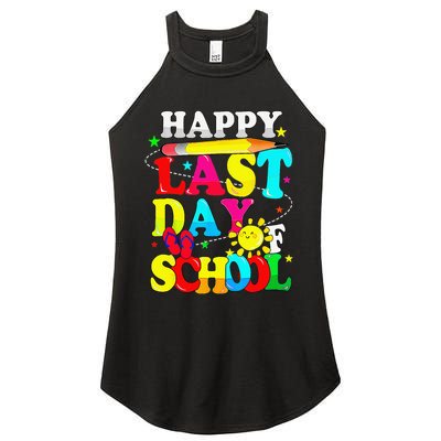 Happy Last Day Of School Students Teachers End Of The Year Women's Perfect Tri Rocker Tank