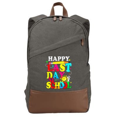 Happy Last Day Of School Students Teachers End Of The Year Cotton Canvas Backpack