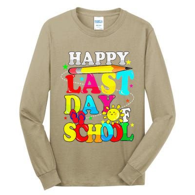 Happy Last Day Of School Students Teachers End Of The Year Tall Long Sleeve T-Shirt