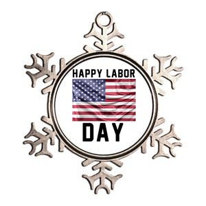 HAPPY LABOR DAY Metallic Star Ornament