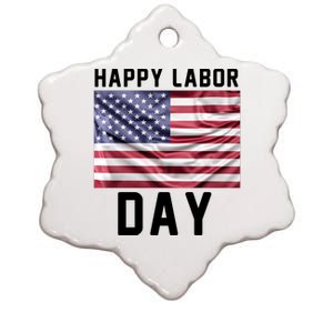 HAPPY LABOR DAY Ceramic Star Ornament