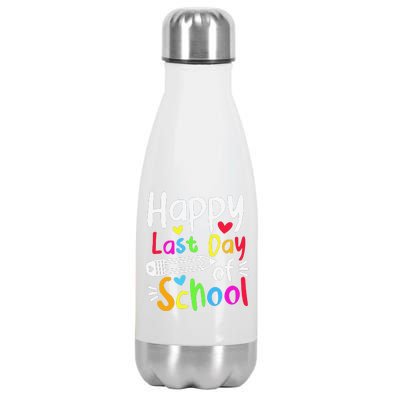 Happy Last Day Of School Students Women Funny Summer Beak Cute Stainless Steel Insulated Water Bottle