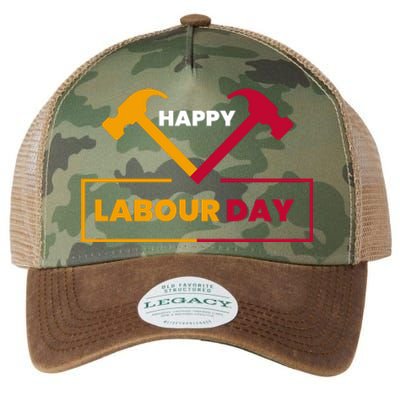 Happy Labor Day Celebration Graphic Legacy Tie Dye Trucker Hat