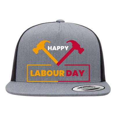 Happy Labor Day Celebration Graphic Flat Bill Trucker Hat