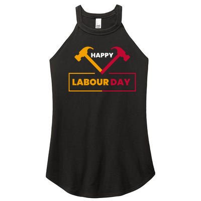 Happy Labor Day Celebration Graphic Women’s Perfect Tri Rocker Tank