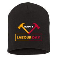 Happy Labor Day Celebration Graphic Short Acrylic Beanie