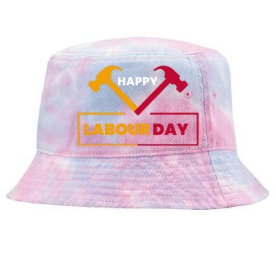 Happy Labor Day Celebration Graphic Tie-Dyed Bucket Hat