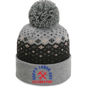 Happy Labor Day Celebration Graphic The Baniff Cuffed Pom Beanie