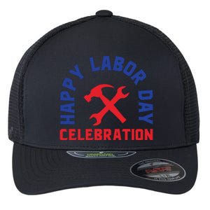 Happy Labor Day Celebration Graphic Flexfit Unipanel Trucker Cap