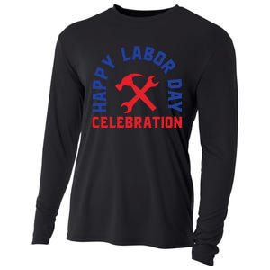 Happy Labor Day Celebration Graphic Cooling Performance Long Sleeve Crew