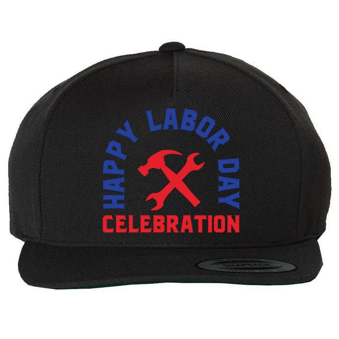 Happy Labor Day Celebration Graphic Wool Snapback Cap