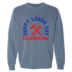 Happy Labor Day Celebration Graphic Garment-Dyed Sweatshirt