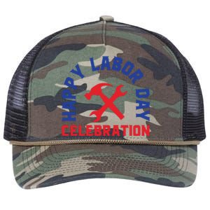 Happy Labor Day Celebration Graphic Retro Rope Trucker Hat Cap