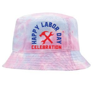 Happy Labor Day Celebration Graphic Tie-Dyed Bucket Hat