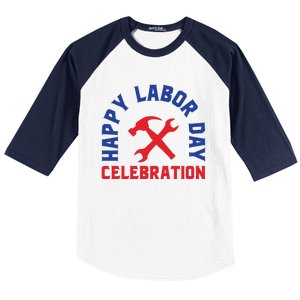 Happy Labor Day Celebration Graphic Baseball Sleeve Shirt