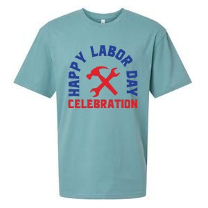 Happy Labor Day Celebration Graphic Sueded Cloud Jersey T-Shirt