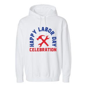 Happy Labor Day Celebration Graphic Garment-Dyed Fleece Hoodie