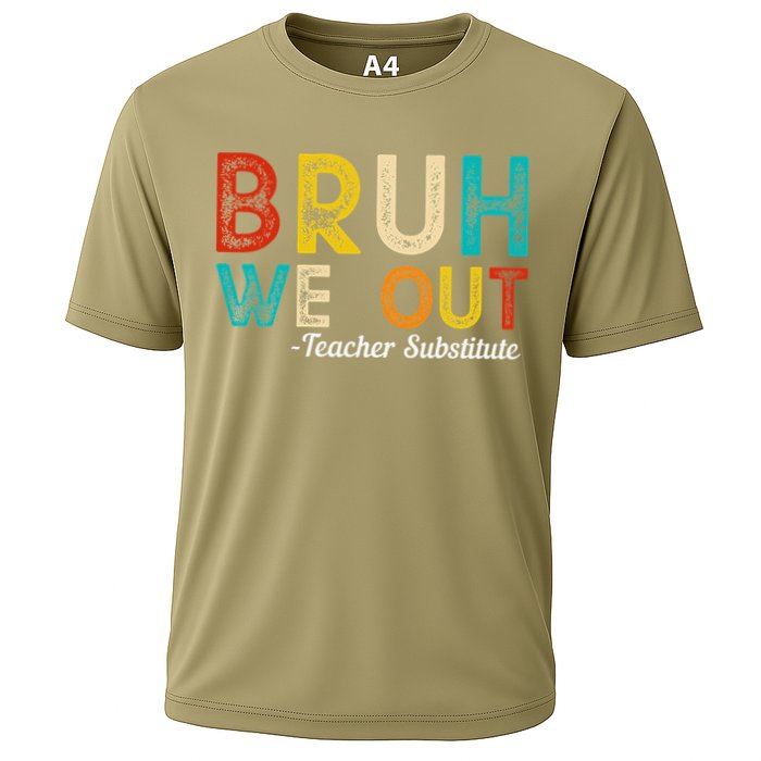 Happy Last Day Of School Bruh We Out Teacher Substitute Cooling Performance Crew T-Shirt