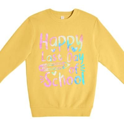 Happy Last Day Of School Students Women Funny Summer Beak Premium Crewneck Sweatshirt