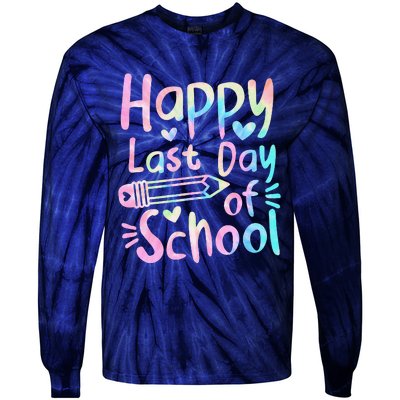 Happy Last Day Of School Students Women Funny Summer Beak Tie-Dye Long Sleeve Shirt