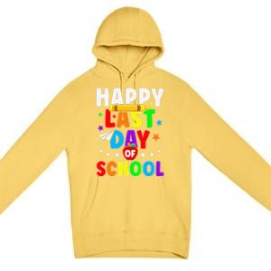 Happy Last Day Of School Graduation Teacher Students Premium Pullover Hoodie