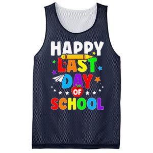 Happy Last Day Of School Graduation Teacher Students Mesh Reversible Basketball Jersey Tank