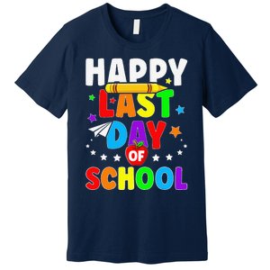 Happy Last Day Of School Graduation Teacher Students Premium T-Shirt