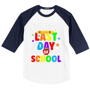 Happy Last Day Of School Graduation Teacher Students Baseball Sleeve Shirt