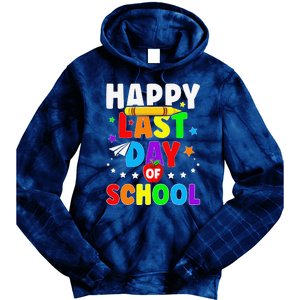 Happy Last Day Of School Graduation Teacher Students Tie Dye Hoodie