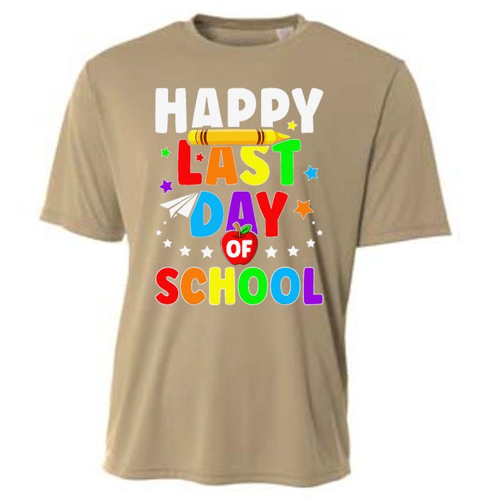 Happy Last Day Of School Graduation Teacher Students Cooling Performance Crew T-Shirt