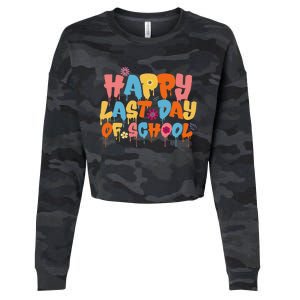 Happy Last Day Of School Teacher Student Graduation Cropped Pullover Crew