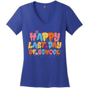 Happy Last Day Of School Teacher Student Graduation Women's V-Neck T-Shirt