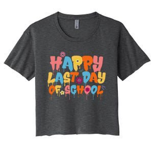 Happy Last Day Of School Teacher Student Graduation Women's Crop Top Tee