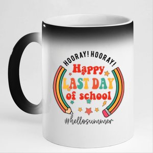 Happy Last Day Of School Hello Summer Students And Teachers Gift Design 11oz Black Color Changing Mug