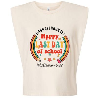 Happy Last Day Of School Hello Summer Students And Teachers Gift Design Garment-Dyed Women's Muscle Tee