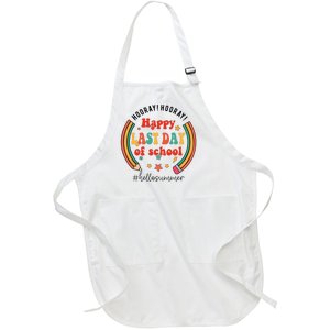 Happy Last Day Of School Hello Summer Students And Teachers Gift Design Full-Length Apron With Pockets