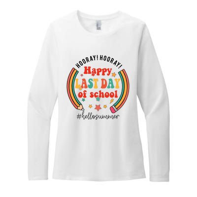 Happy Last Day Of School Hello Summer Students And Teachers Gift Design Womens CVC Long Sleeve Shirt