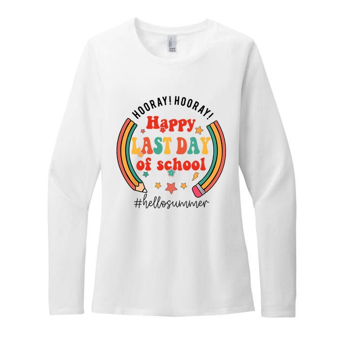 Happy Last Day Of School Hello Summer Students And Teachers Gift Design Womens CVC Long Sleeve Shirt