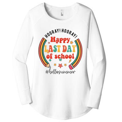 Happy Last Day Of School Hello Summer Students And Teachers Gift Design Women's Perfect Tri Tunic Long Sleeve Shirt