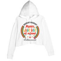 Happy Last Day Of School Hello Summer Students And Teachers Gift Design Crop Fleece Hoodie